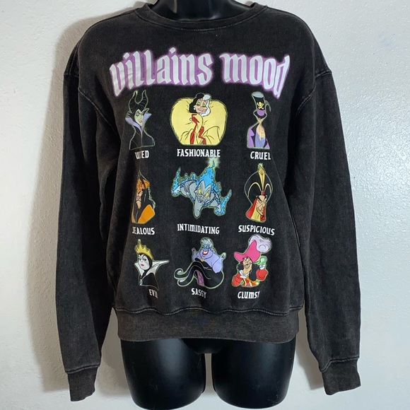 Disney Villains  Sweater Charcoal Gray      Size,/XS"A82 - Picture 1 of 6